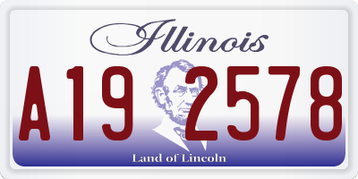 IL license plate A192578
