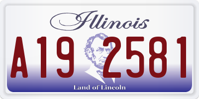 IL license plate A192581