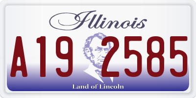IL license plate A192585