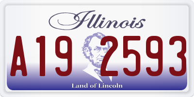 IL license plate A192593