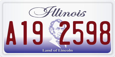 IL license plate A192598
