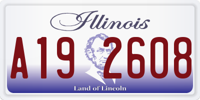 IL license plate A192608