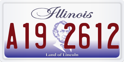 IL license plate A192612