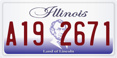 IL license plate A192671