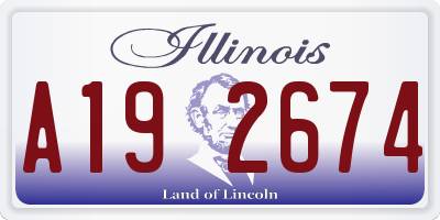 IL license plate A192674