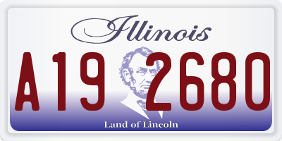 IL license plate A192680