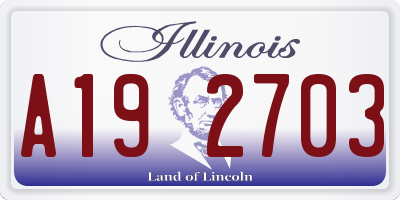 IL license plate A192703