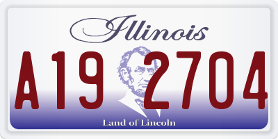 IL license plate A192704