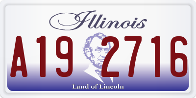 IL license plate A192716
