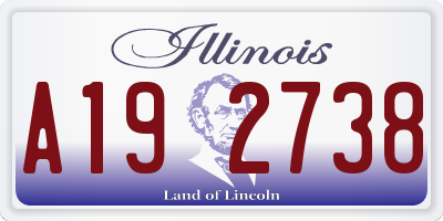 IL license plate A192738