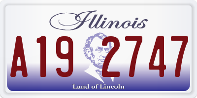IL license plate A192747