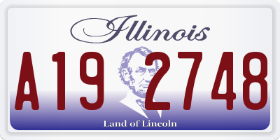 IL license plate A192748