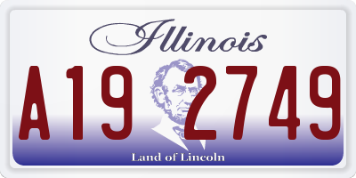 IL license plate A192749
