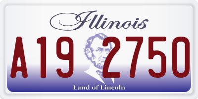 IL license plate A192750