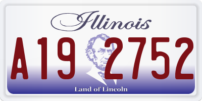 IL license plate A192752