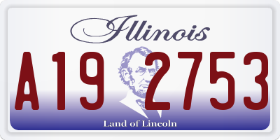 IL license plate A192753