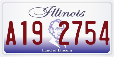 IL license plate A192754