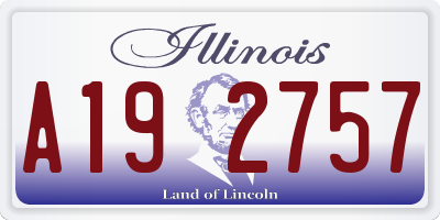 IL license plate A192757