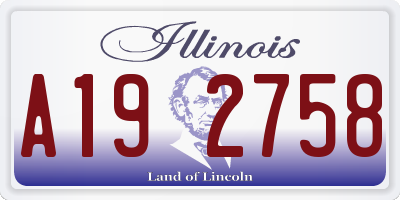 IL license plate A192758