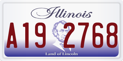 IL license plate A192768