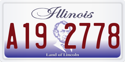 IL license plate A192778