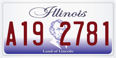 IL license plate A192781
