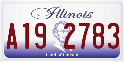 IL license plate A192783