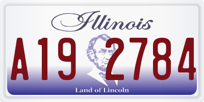 IL license plate A192784