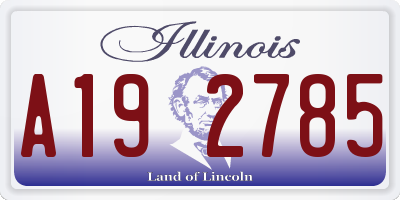 IL license plate A192785