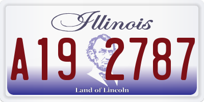 IL license plate A192787
