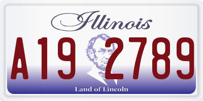 IL license plate A192789