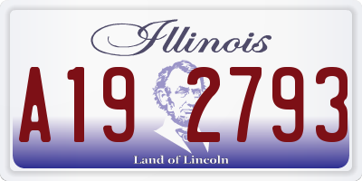 IL license plate A192793
