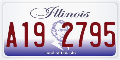 IL license plate A192795