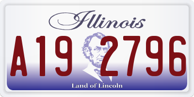 IL license plate A192796