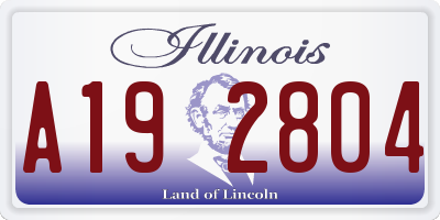 IL license plate A192804