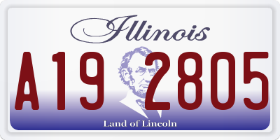 IL license plate A192805