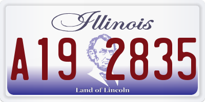IL license plate A192835