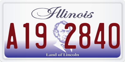 IL license plate A192840