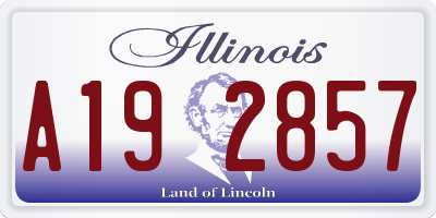 IL license plate A192857