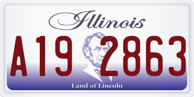 IL license plate A192863