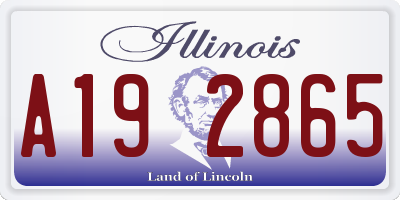IL license plate A192865
