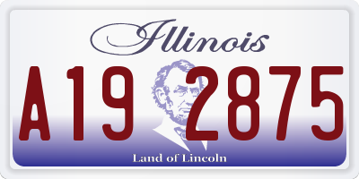 IL license plate A192875