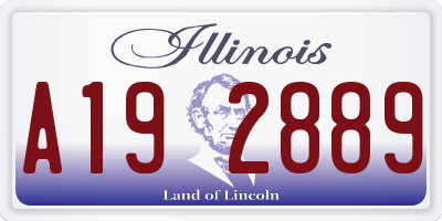 IL license plate A192889