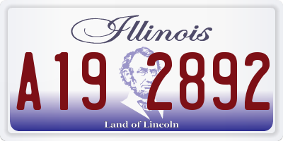 IL license plate A192892