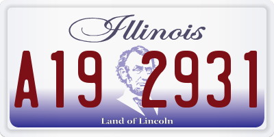 IL license plate A192931