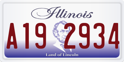 IL license plate A192934
