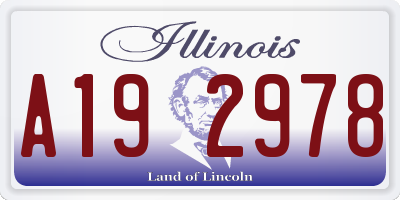 IL license plate A192978