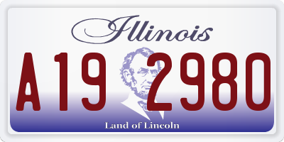 IL license plate A192980