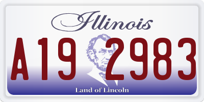 IL license plate A192983