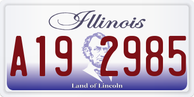 IL license plate A192985